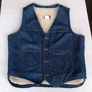 Wrangler Sherpa lined denim vest